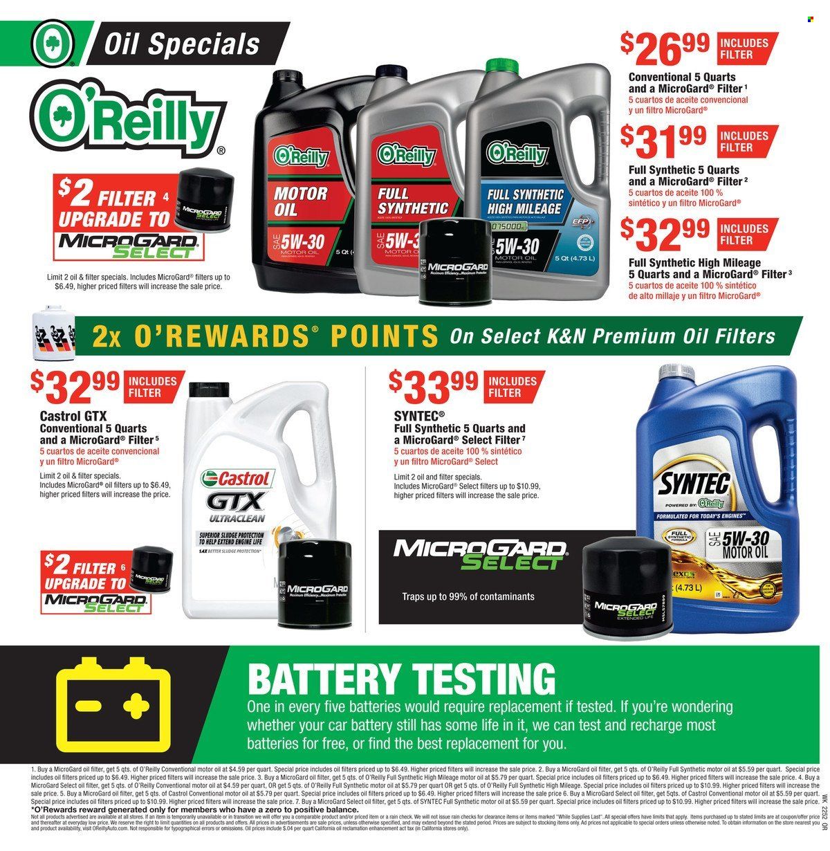 O'Reilly Auto Parts Weekly Ad Flyer Specials December 28 to January 24, 2023