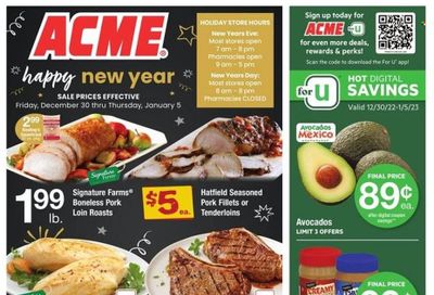 ACME (DE, NJ, NY, PA) Weekly Ad Flyer Specials December 30 to January 5, 2023