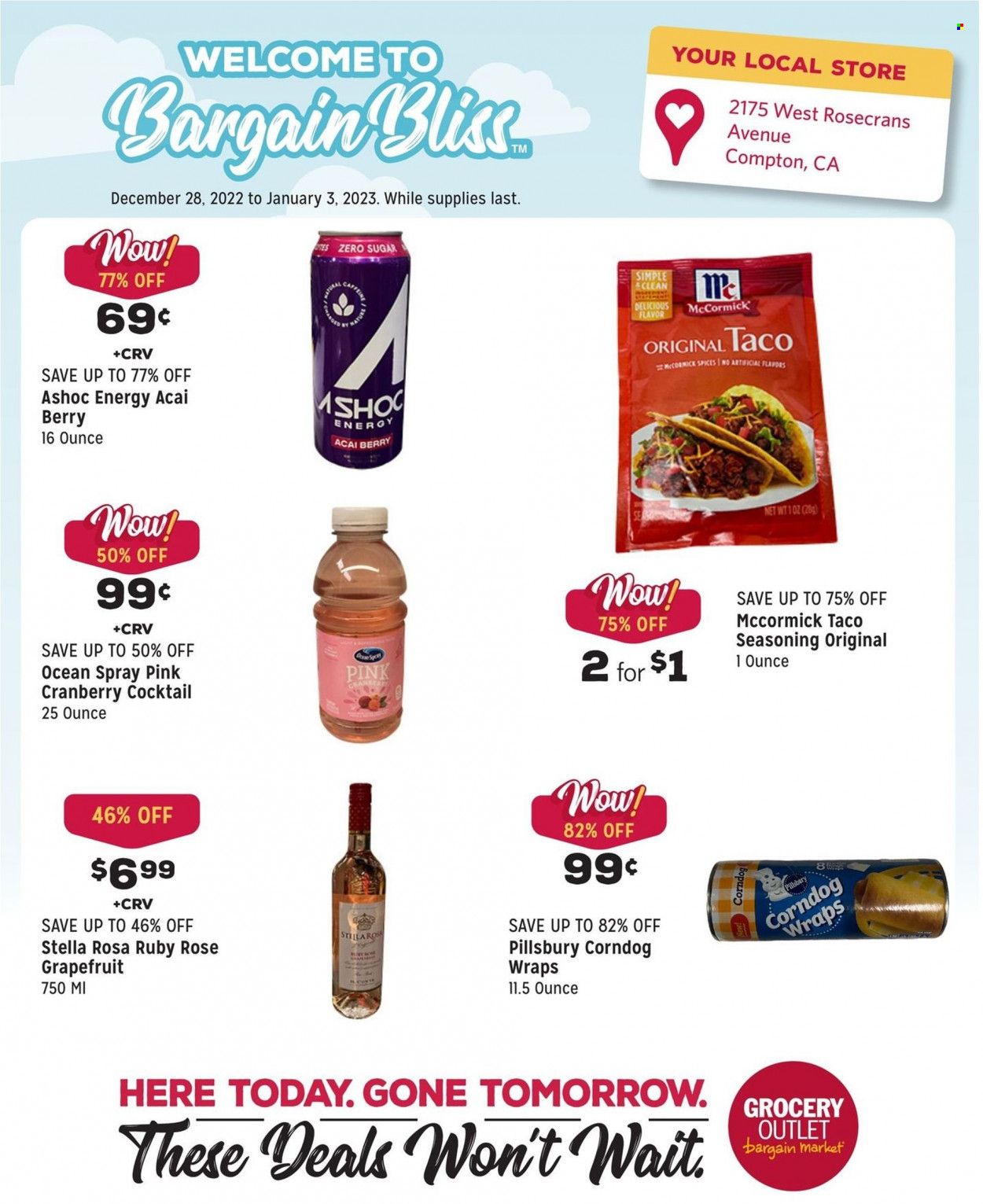 Grocery Outlet (CA, ID, OR, PA, WA) Weekly Ad Flyer Specials December 28 to January 3, 2023