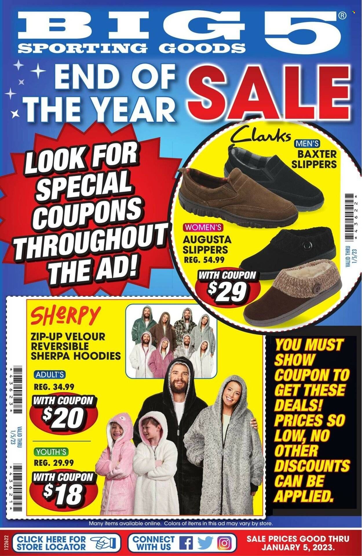 Big 5 (AZ, CA, CO, ID, NM, OR, UT, WA) Weekly Ad Flyer Specials December 26 to January 5, 2023