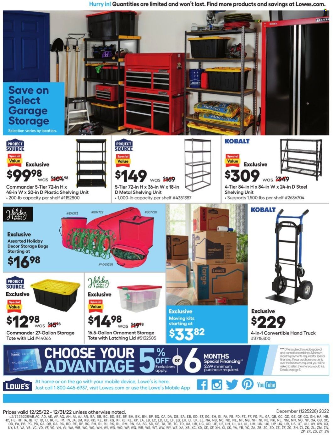Lowe's Weekly Ad Flyer Specials December 25 to December 31, 2022