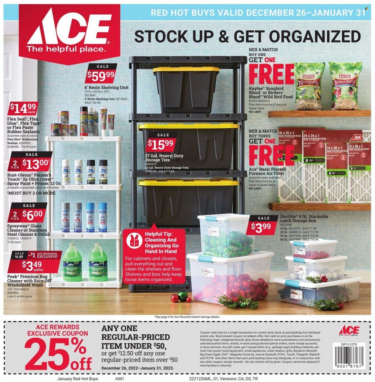 ACE Hardware Weekly Ad Flyer Specials December 26 to January 31, 2023