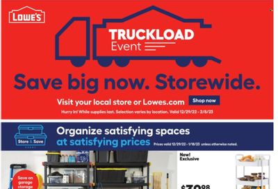 Lowe's Weekly Ad Flyer Specials December 29 to January 18, 2023
