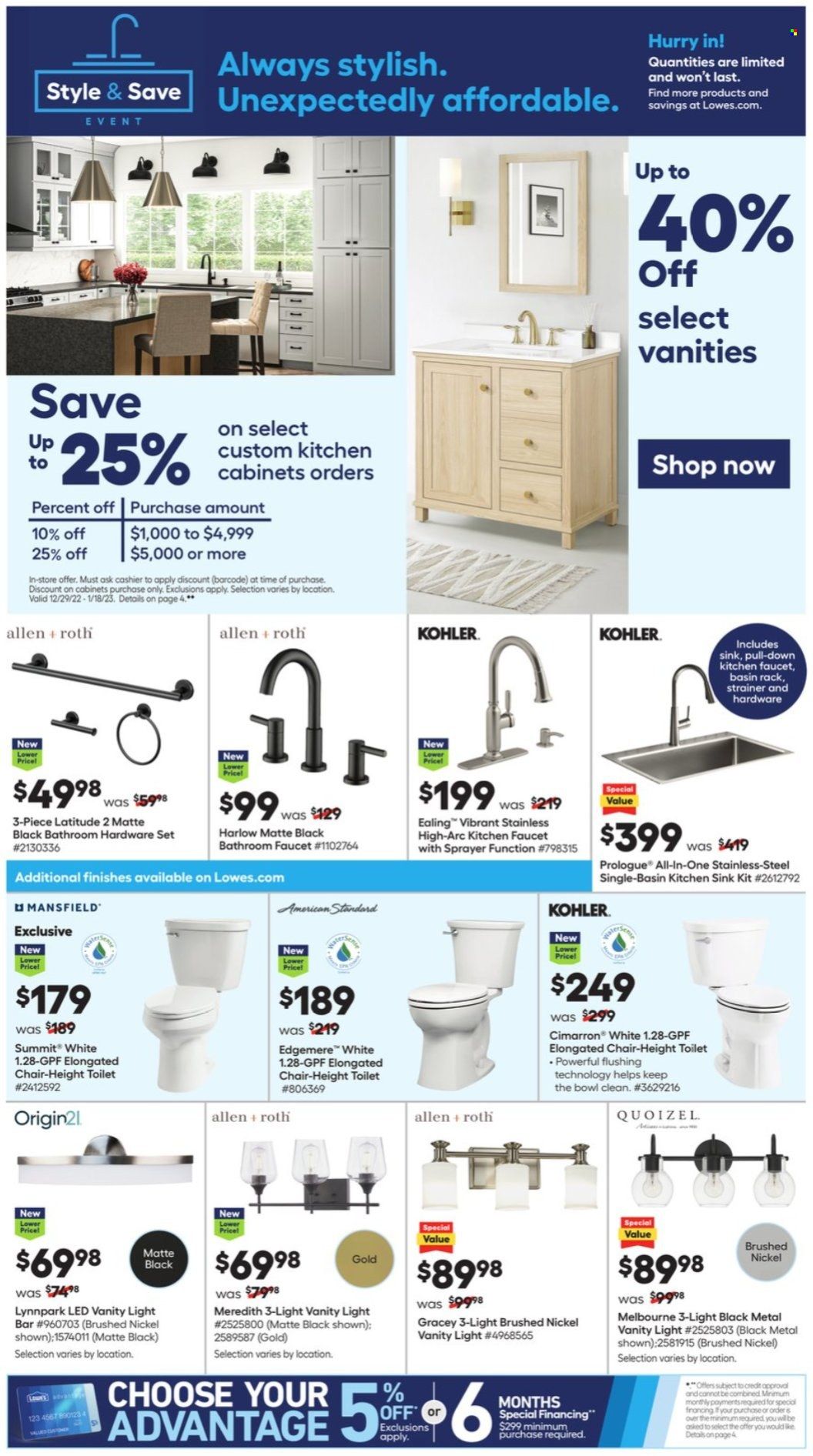 Lowe's Weekly Ad Flyer Specials December 29 to January 18, 2023