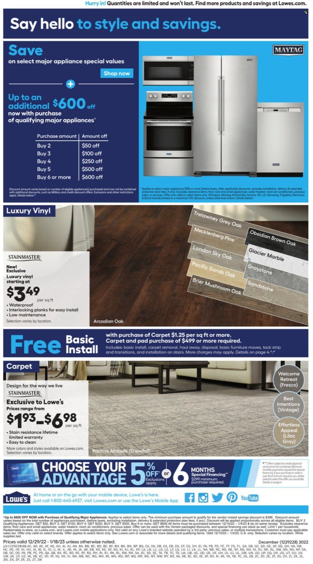 Lowe's Weekly Ad Flyer Specials December 29 to January 18, 2023