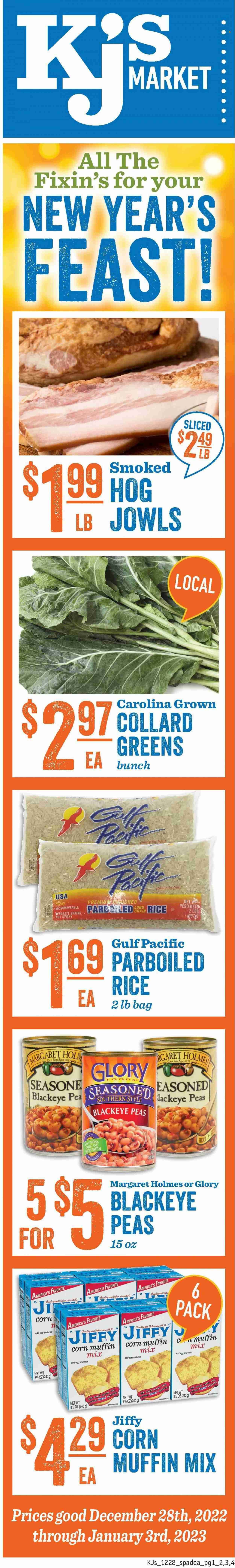 KJ´s Market (GA, SC) Weekly Ad Flyer Specials December 28 to January 3, 2023