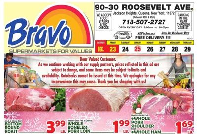 Bravo Supermarkets (CT, FL, MA, NJ, NY, PA) Weekly Ad Flyer Specials December 23 to December 29, 2022