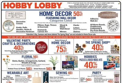 Hobby Lobby Weekly Ad Flyer Specials January 8 to January 14, 2023