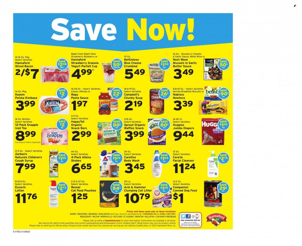 Hannaford (VT) Weekly Ad Flyer Specials January 8 to January 14, 2023