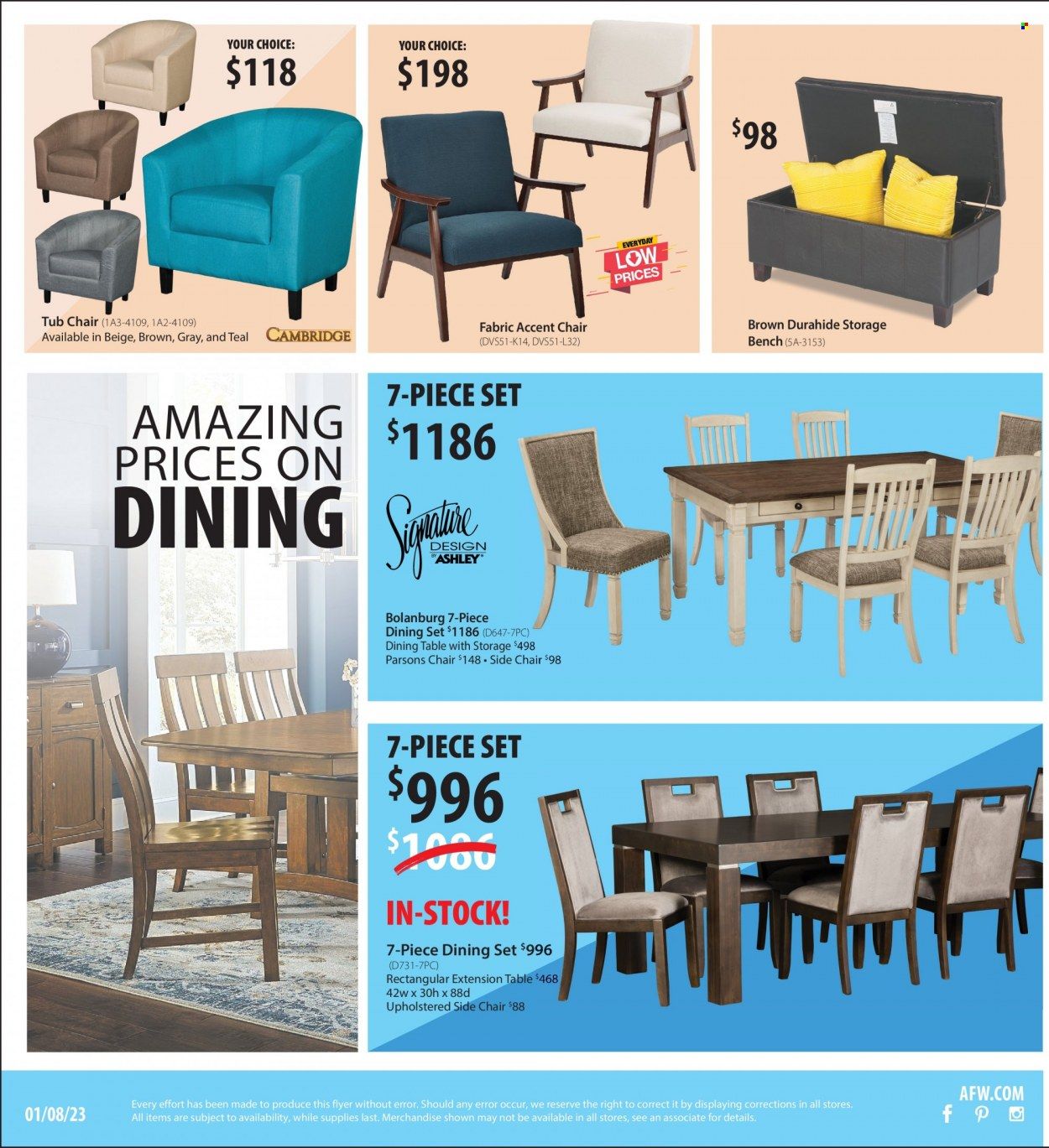 American Furniture Warehouse (AZ, CO, TX) Weekly Ad Flyer Specials January 8 to January 14, 2023