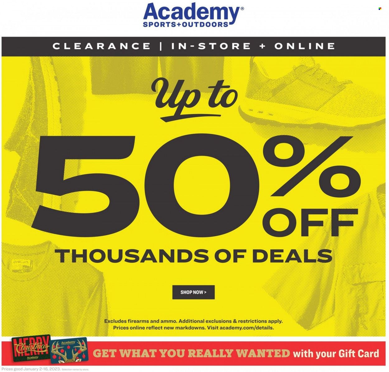 Academy Sports + Outdoors Weekly Ad Flyer Specials January 2 to January 16, 2023