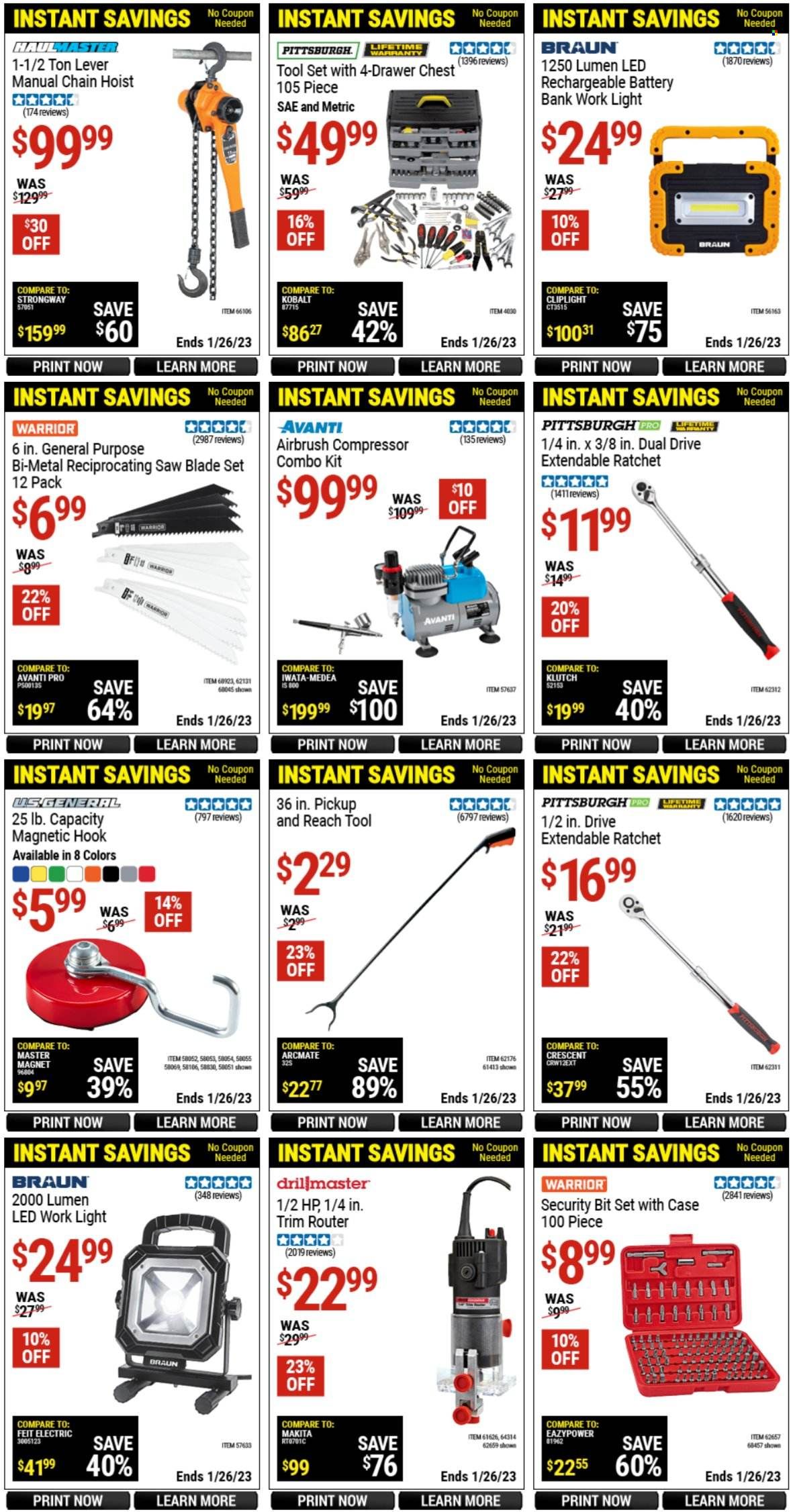 Harbor Freight Weekly Ad Flyer Specials January 14 to January 26, 2023