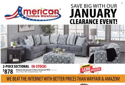 American Furniture Warehouse (AZ, CO, TX) Weekly Ad Flyer Specials January 15 to January 21, 2023