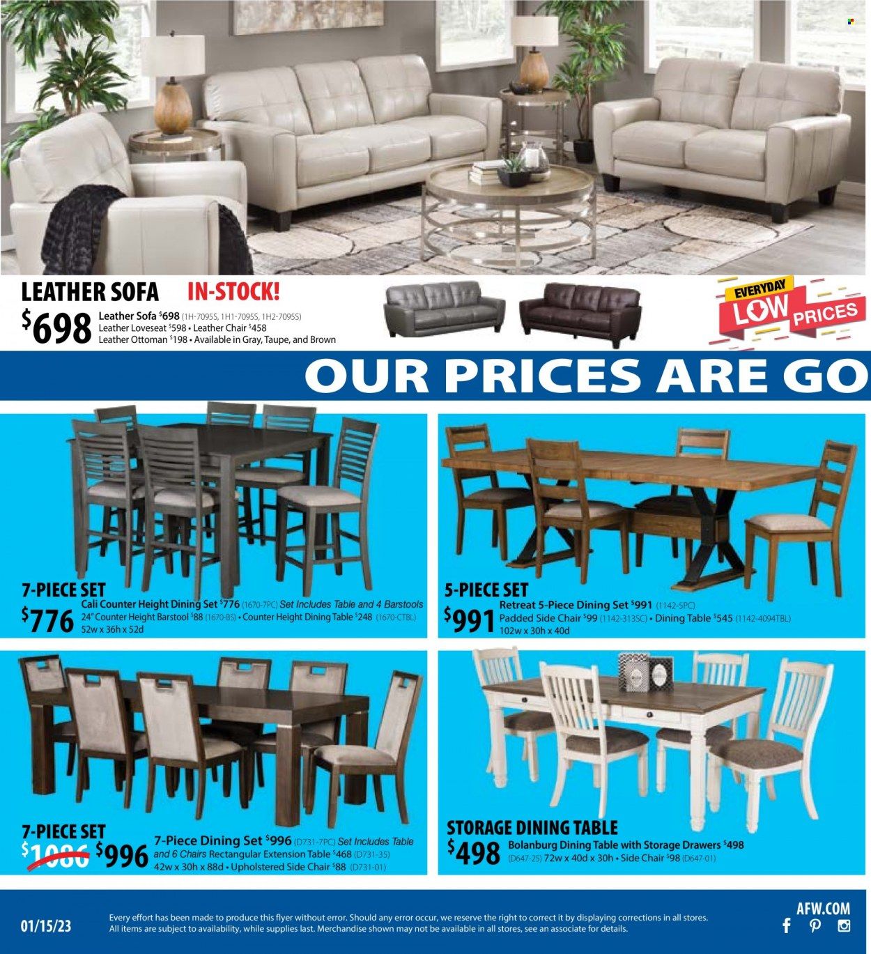 American Furniture Warehouse (AZ, CO, TX) Weekly Ad Flyer Specials January 15 to January 21, 2023
