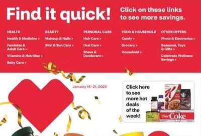 CVS Pharmacy Weekly Ad Flyer Specials January 15 to January 21, 2023