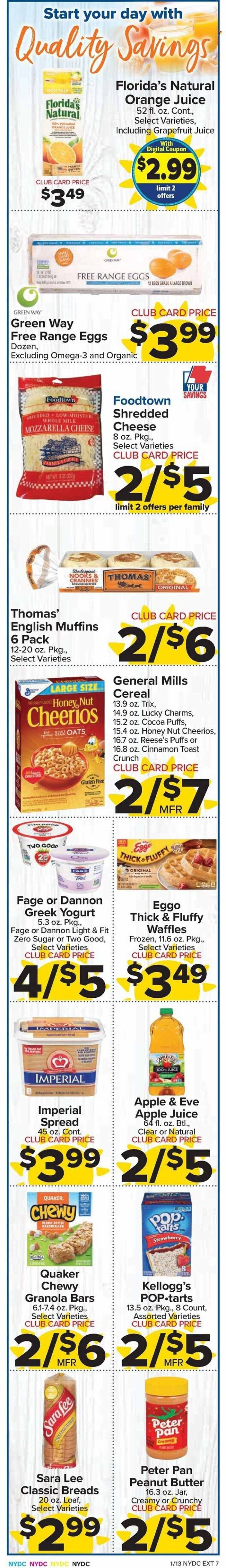 Foodtown (NJ, NY, PA) Weekly Ad Flyer Specials January 13 to January 19, 2023