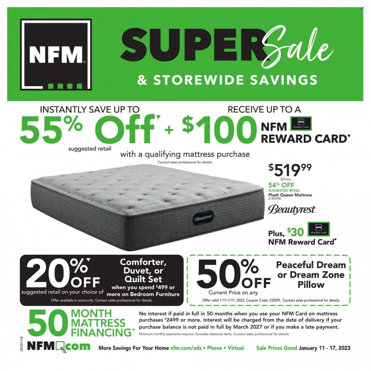 Nebraska Furniture Mart (IA, KS, NE, TX) Weekly Ad Flyer Specials January 11 to January 17, 2023