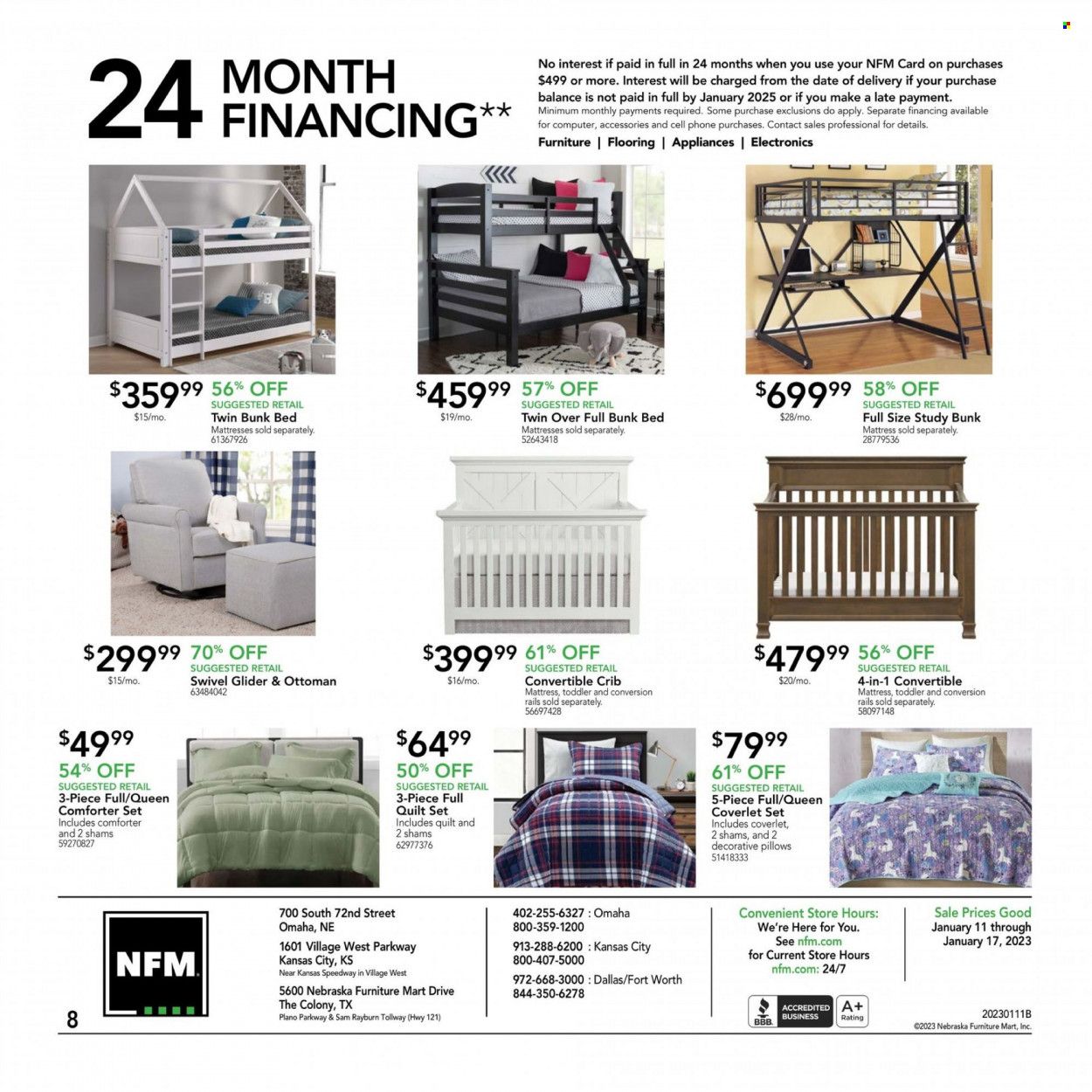 Nebraska Furniture Mart (IA, KS, NE, TX) Weekly Ad Flyer Specials January 11 to January 17, 2023