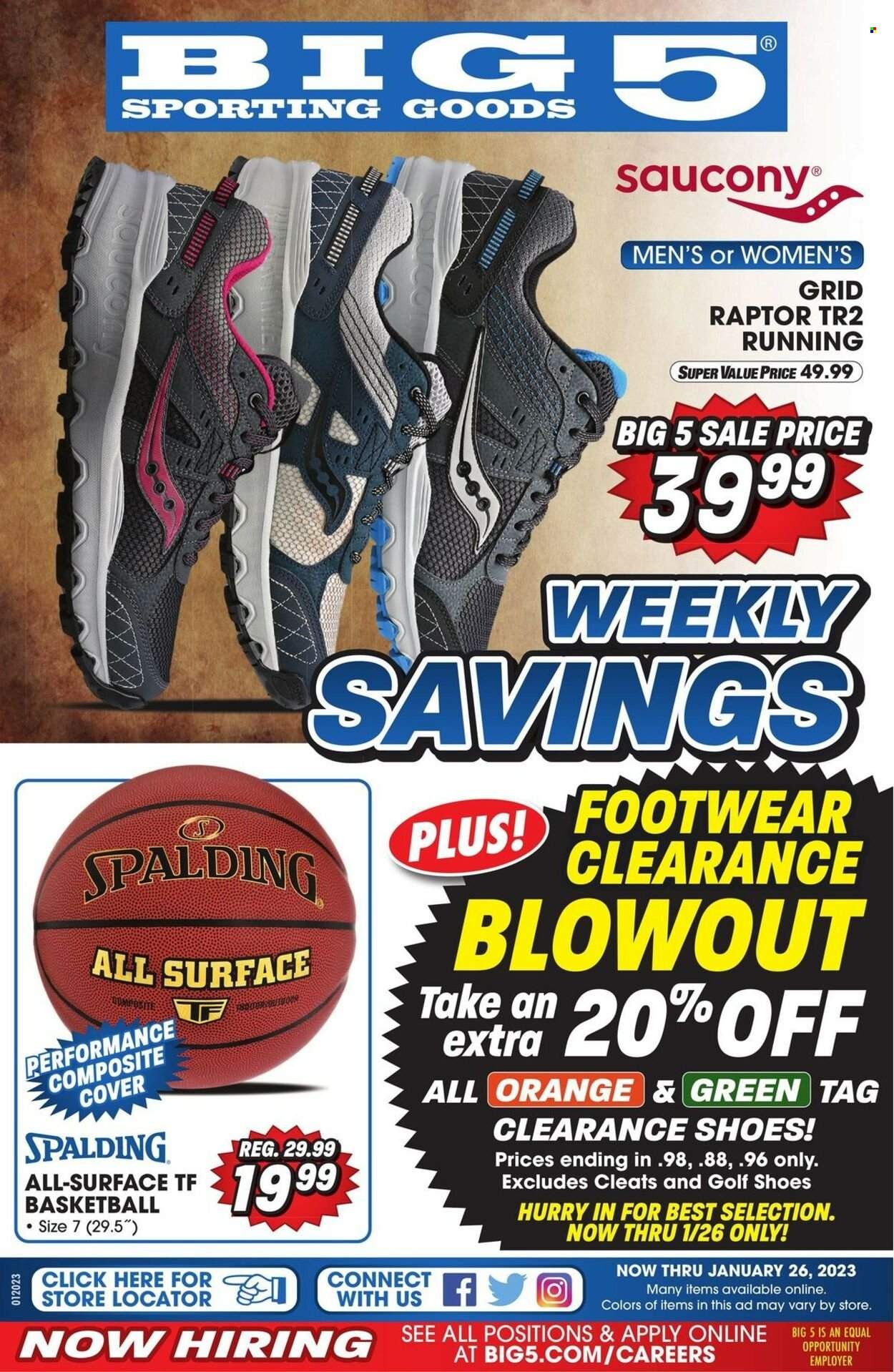 Big 5 (AZ, CA, CO, ID, NM, OR, UT, WA) Weekly Ad Flyer Specials January 20 to January 26, 2023