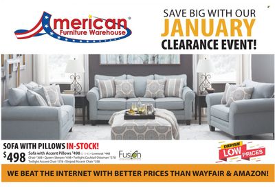 American Furniture Warehouse (AZ, CO, TX) Weekly Ad Flyer Specials January 22 to January 28, 2023