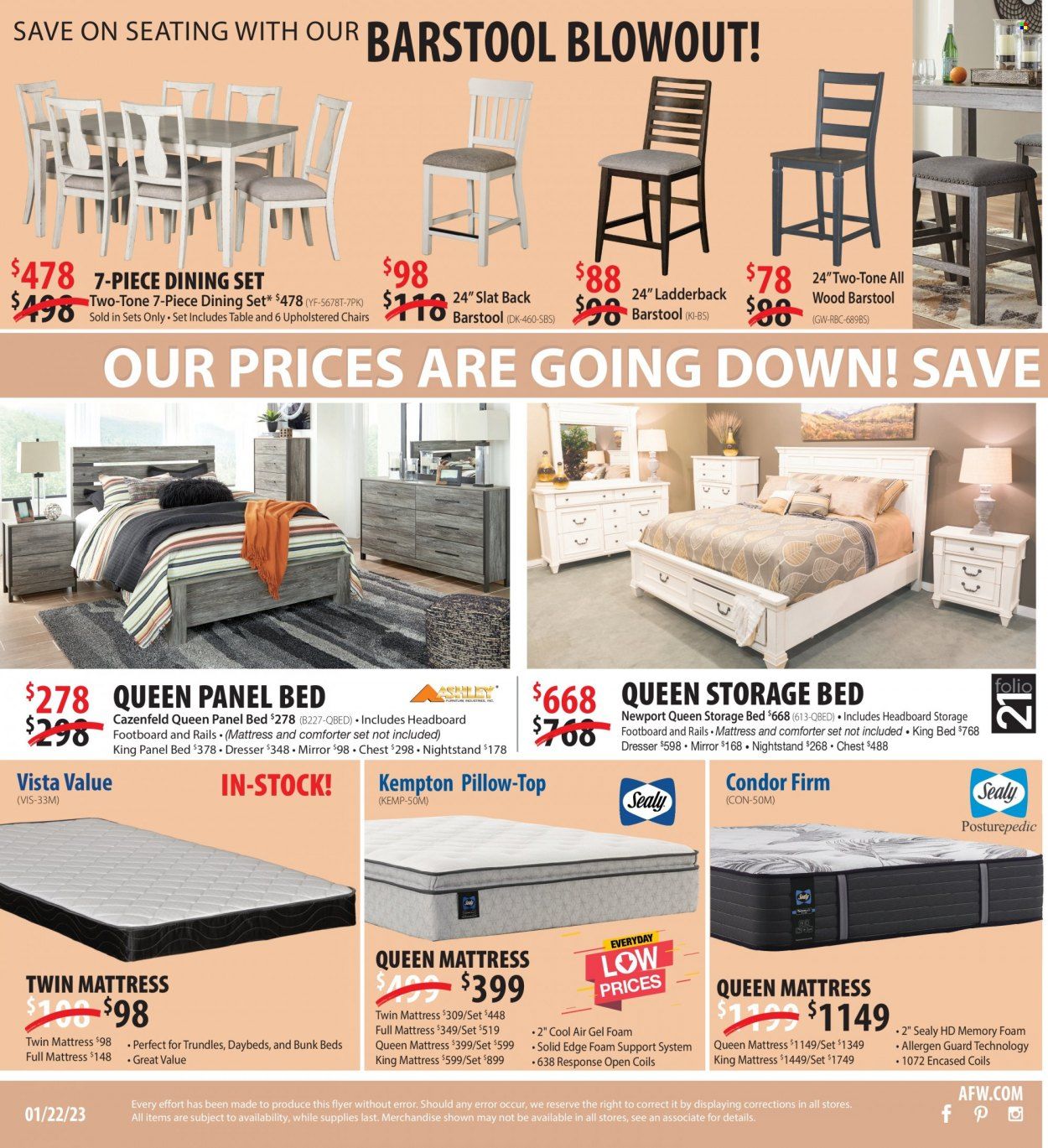 American Furniture Warehouse (AZ, CO, TX) Weekly Ad Flyer Specials January 22 to January 28, 2023