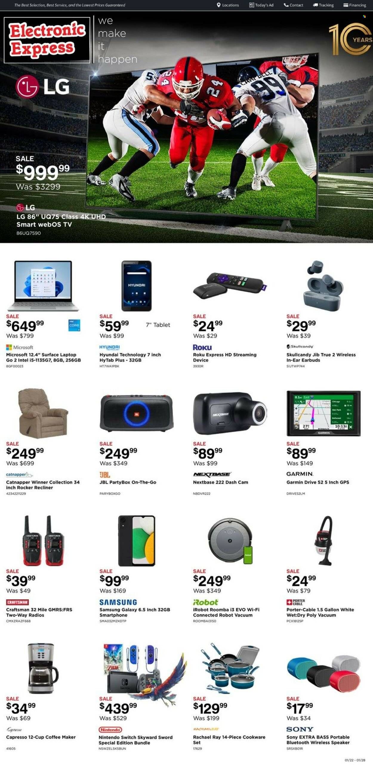 Electronic Express (AL, TN) Weekly Ad Flyer Specials January 22 to January 28, 2023