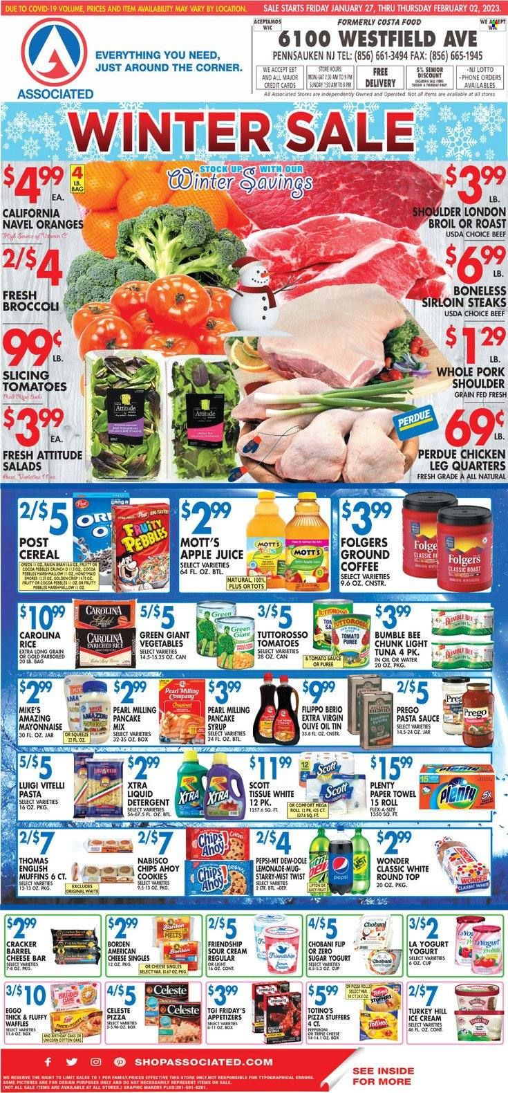 Associated Supermarkets (NY) Weekly Ad Flyer Specials January 27 to February 2, 2023