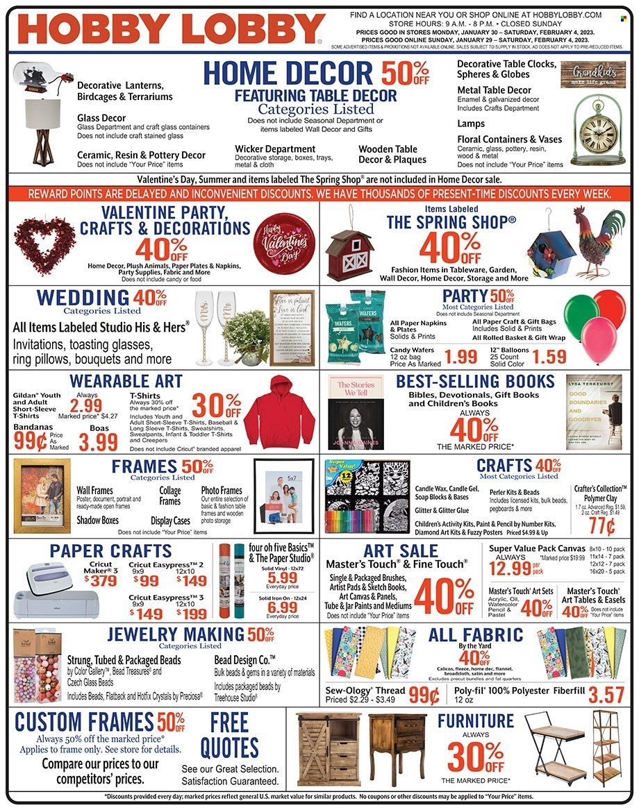 Hobby Lobby Weekly Ad Flyer Specials January 29 to February 4, 2023