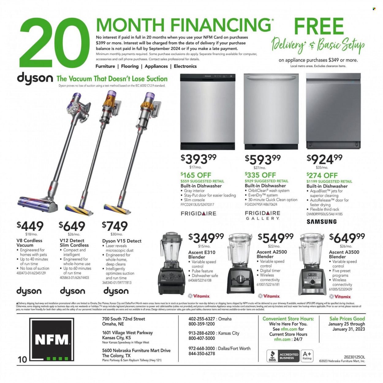 Nebraska Furniture Mart (IA, KS, NE, TX) Weekly Ad Flyer Specials January 25 to January 31, 2023