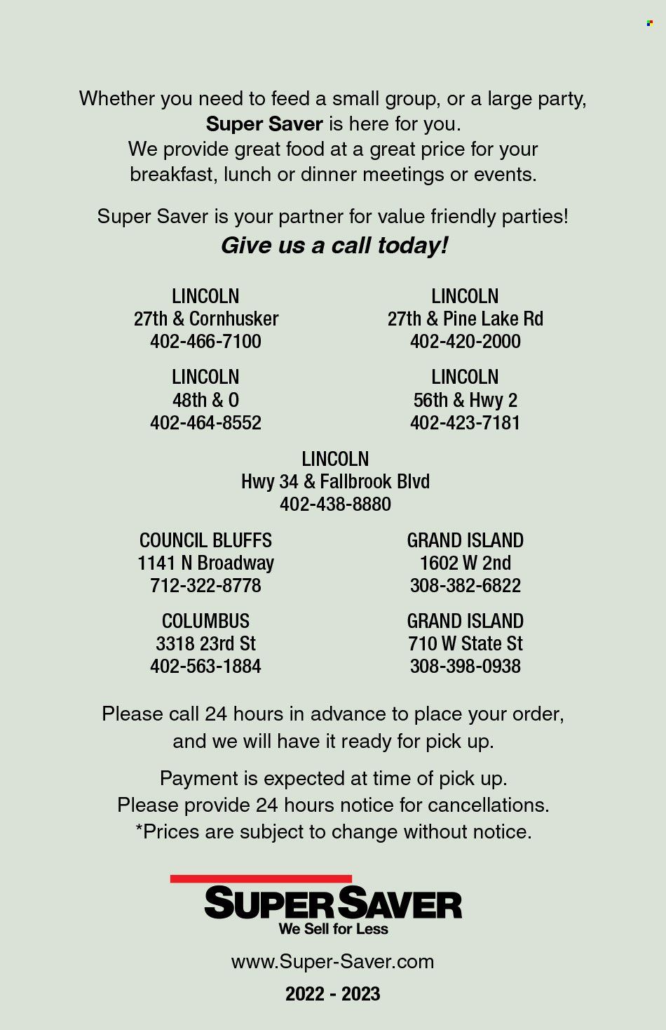 Super Saver Weekly Ad Flyer Specials January 1 to December 31, 2023