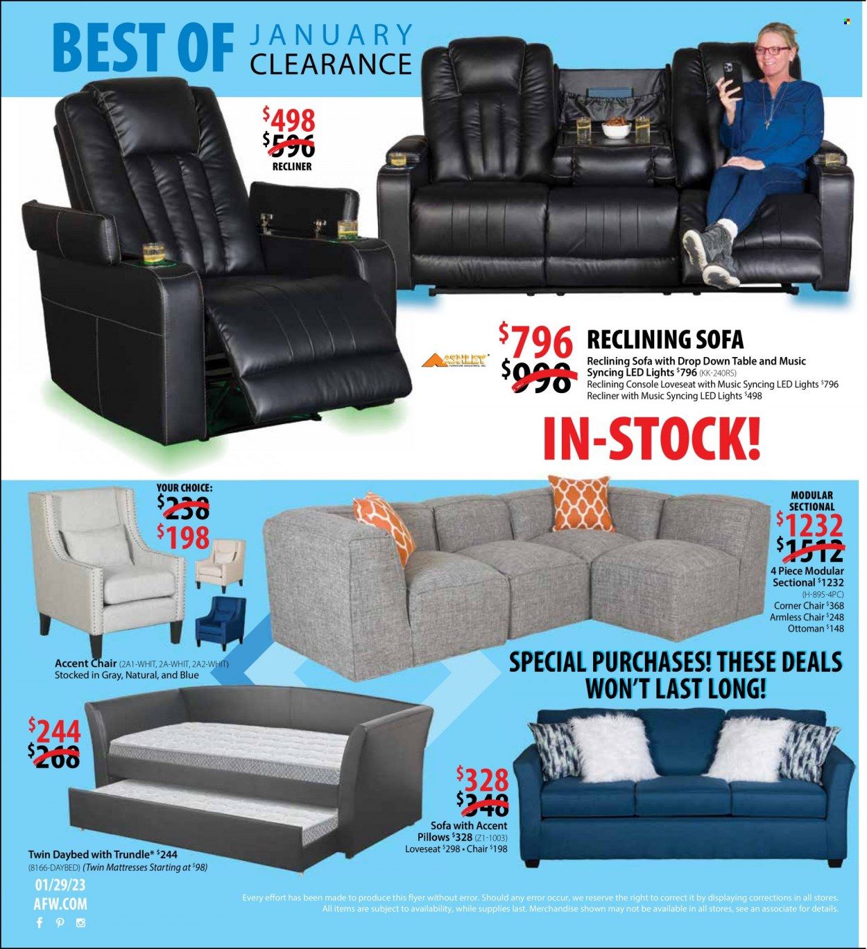 American Furniture Warehouse (AZ, CO, TX) Weekly Ad Flyer Specials January 29 to February 4, 2023