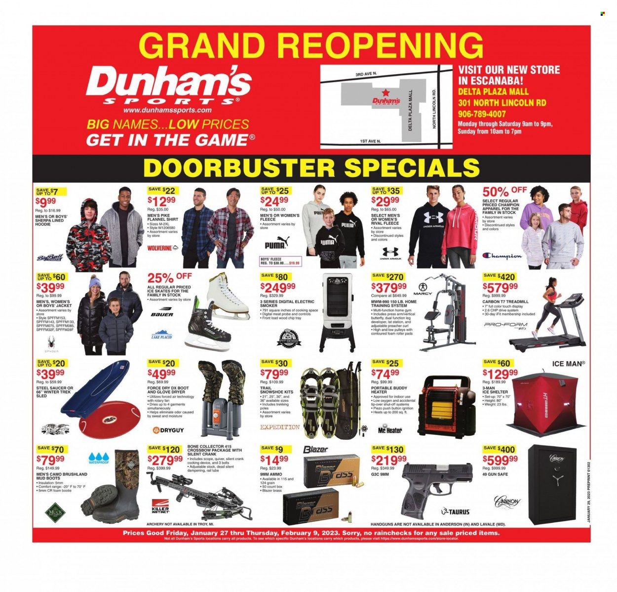 Dunham's Sports (MI) Weekly Ad Flyer Specials January 27 to February 9, 2023