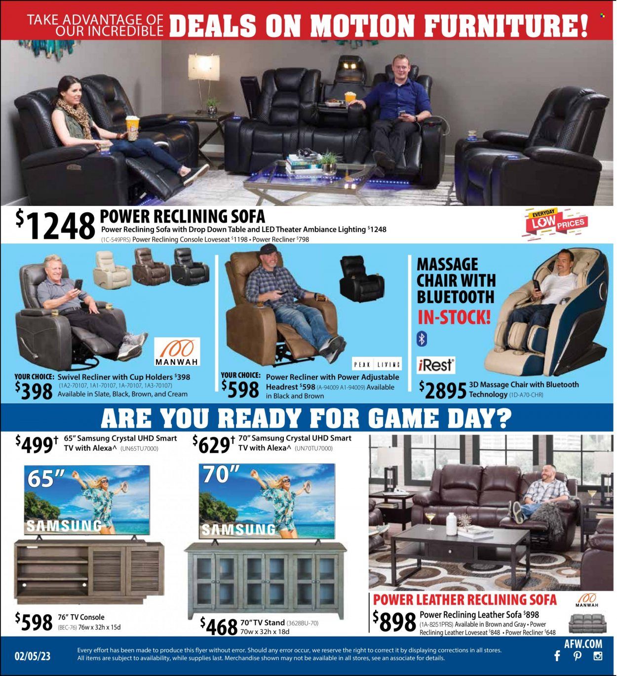 American Furniture Warehouse (AZ, CO, TX) Weekly Ad Flyer Specials February 5 to February 11, 2023