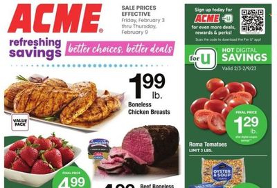 ACME (DE, NJ, NY, PA) Weekly Ad Flyer Specials February 3 to February 9, 2023