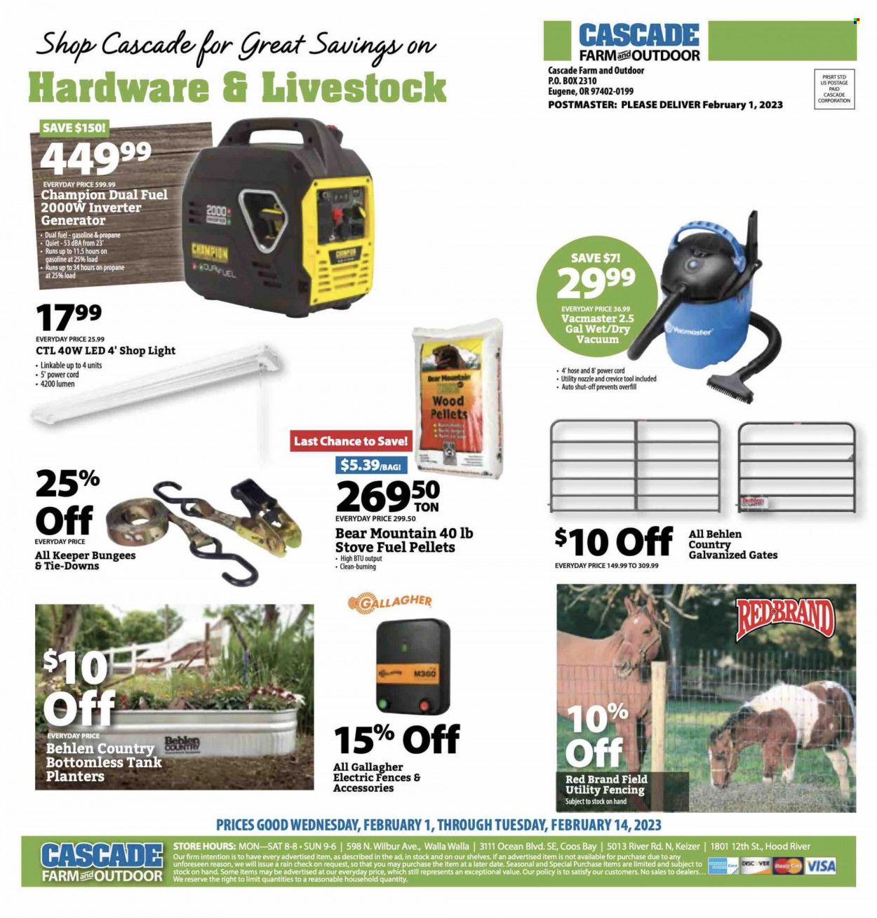 Cascade Farm And Outdoor (OR, WA) Weekly Ad Flyer Specials February 1 to February 14, 2023