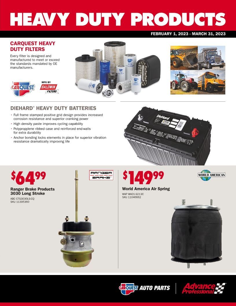 Carquest Weekly Ad Flyer Specials February 1 to March 31, 2023
