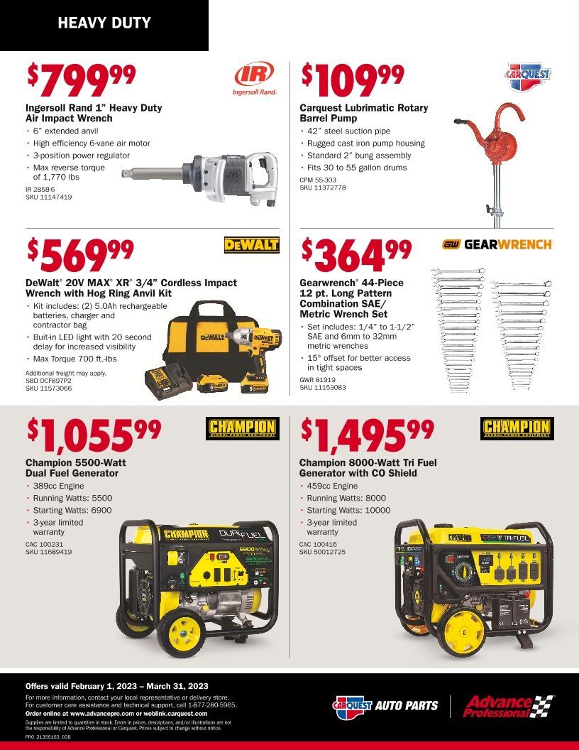 Carquest Weekly Ad Flyer Specials February 1 to March 31, 2023