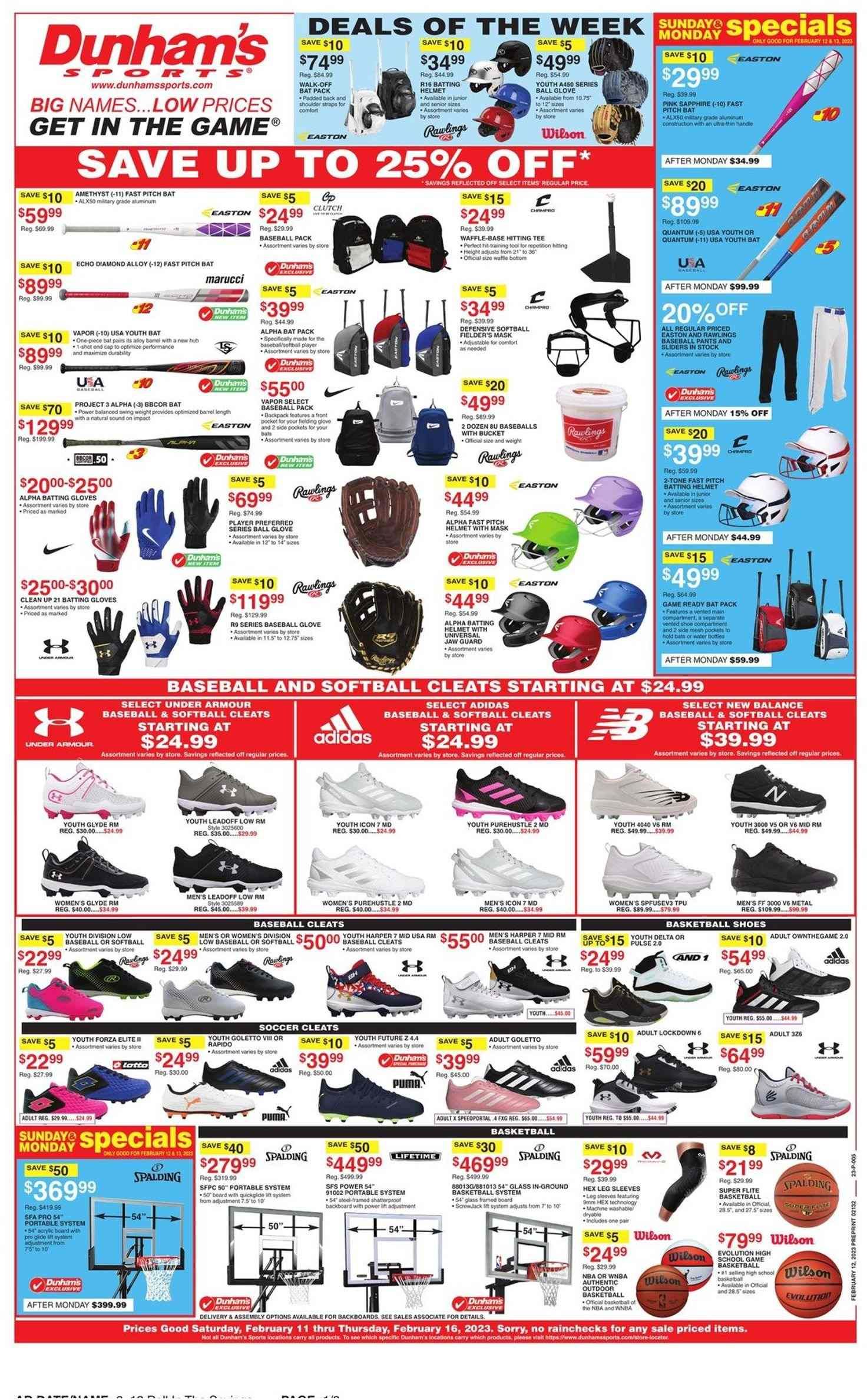 Dunham's Sports Weekly Ad Flyer Specials February 11 to February 16, 2023