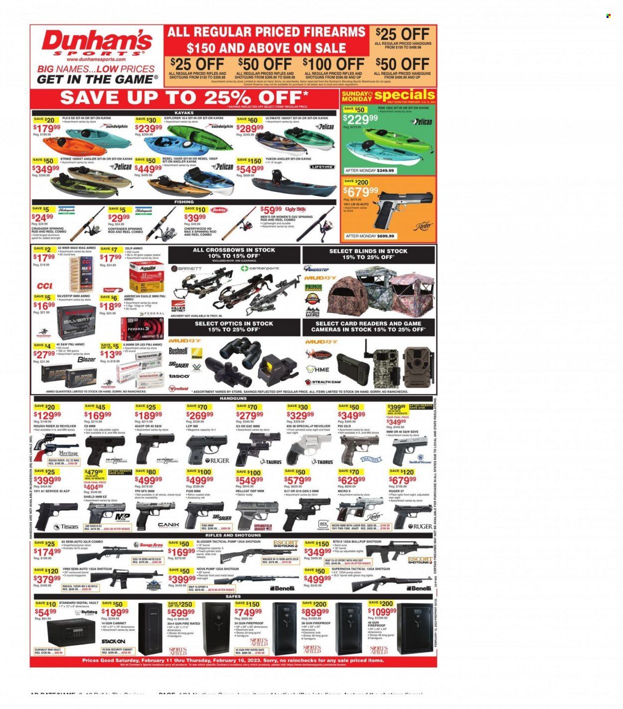 Dunham's Sports (MI, MN, ND, SD, WI) Weekly Ad Flyer Specials February 11 to February 16, 2023