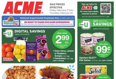 ACME (DE, NJ, NY, PA) Weekly Ad Flyer Specials February 17 to February 23, 2023