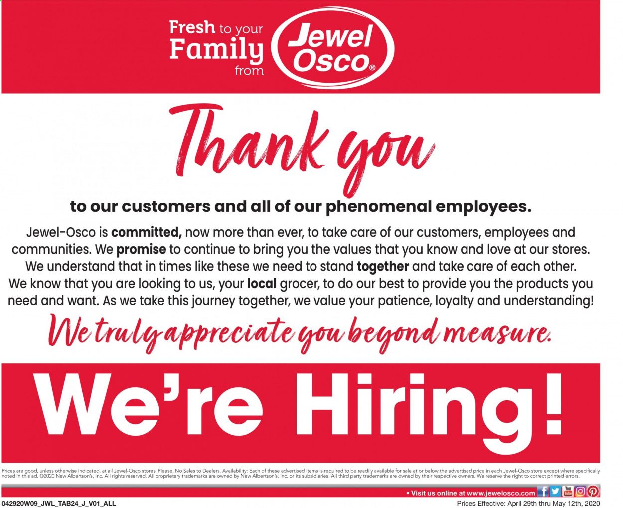 Jewel Osco Weekly Ad & Flyer April 29 to May 12
