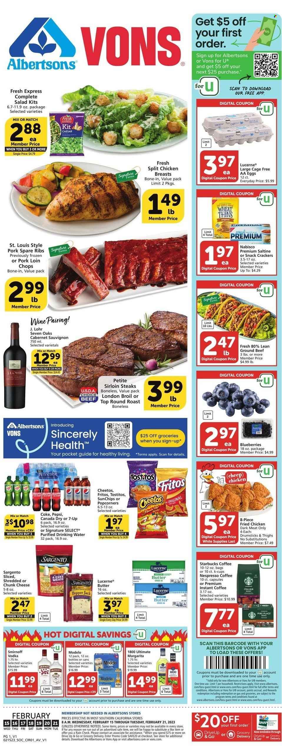 Vons (CA) Weekly Ad Flyer Specials February 15 to February 21, 2023