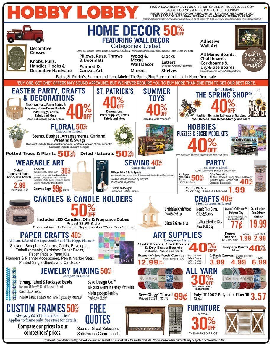 Hobby Lobby Weekly Ad Flyer Specials February 19 to February 26, 2023