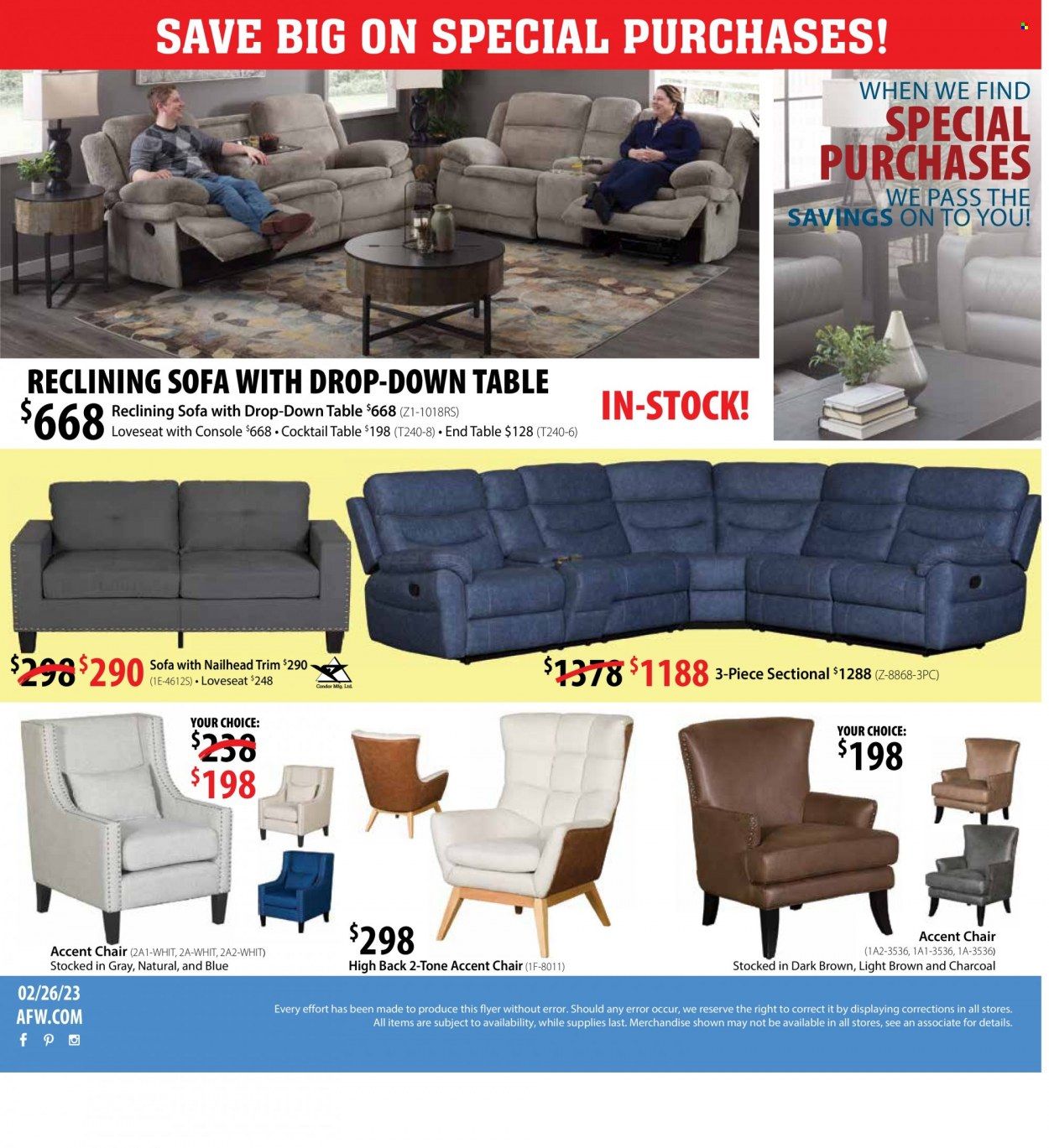 American Furniture Warehouse (AZ, CO, TX) Weekly Ad Flyer Specials February 26 to March 4, 2023