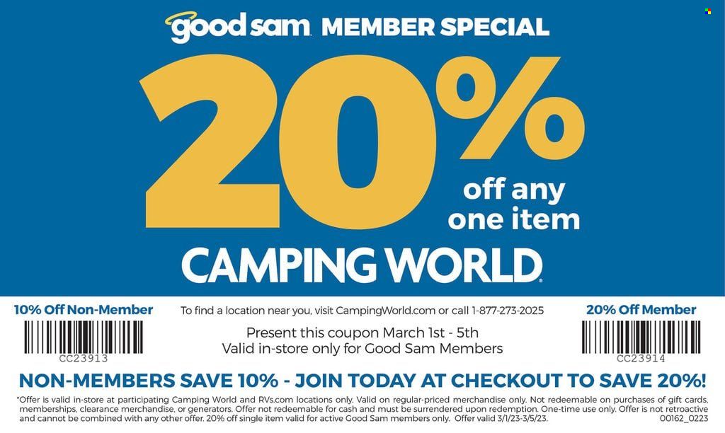 Camping World Weekly Ad Flyer Specials March 1 to March 5, 2023