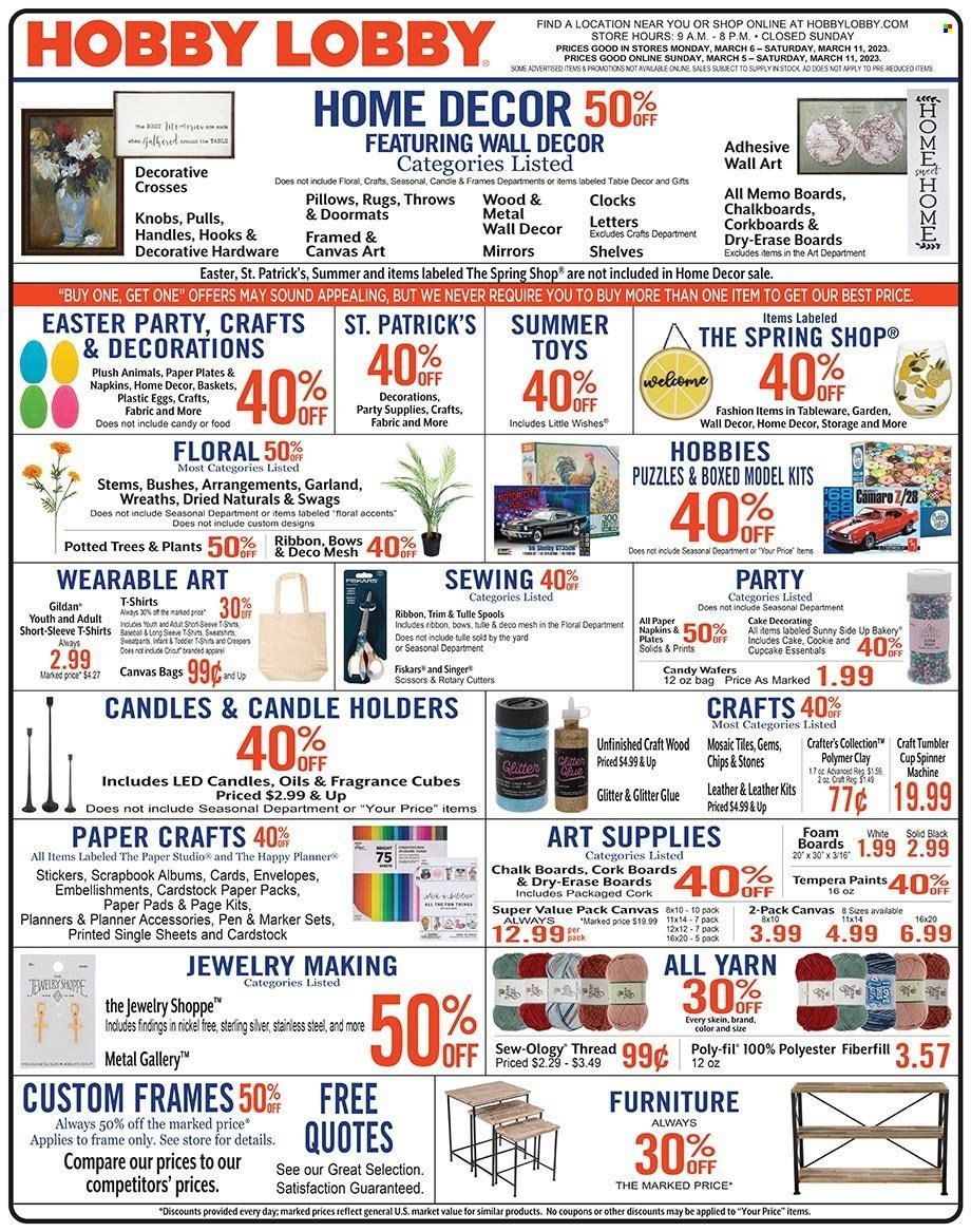 Hobby Lobby Weekly Ad Flyer Specials March 5 to March 11, 2023