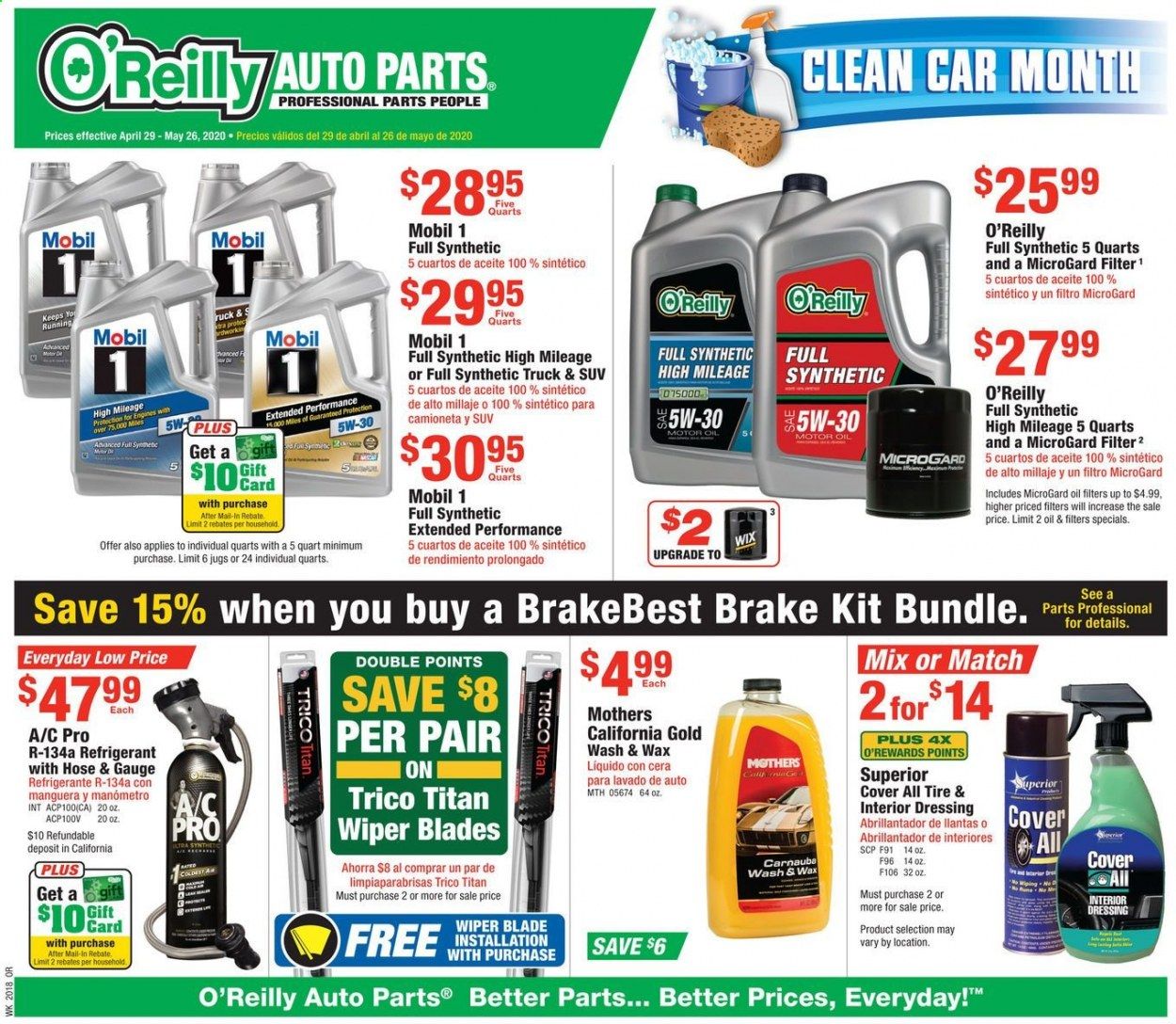 O'Reilly Auto Parts (EN) Weekly Ad & Flyer April 29 to May 26