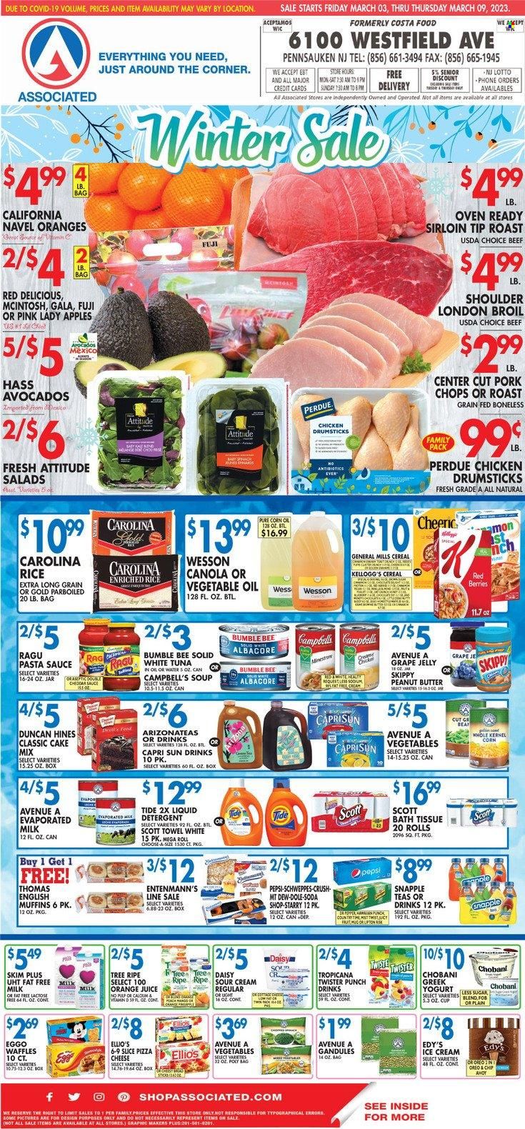 Associated Supermarkets (NY) Weekly Ad Flyer Specials March 3 to March 9, 2023