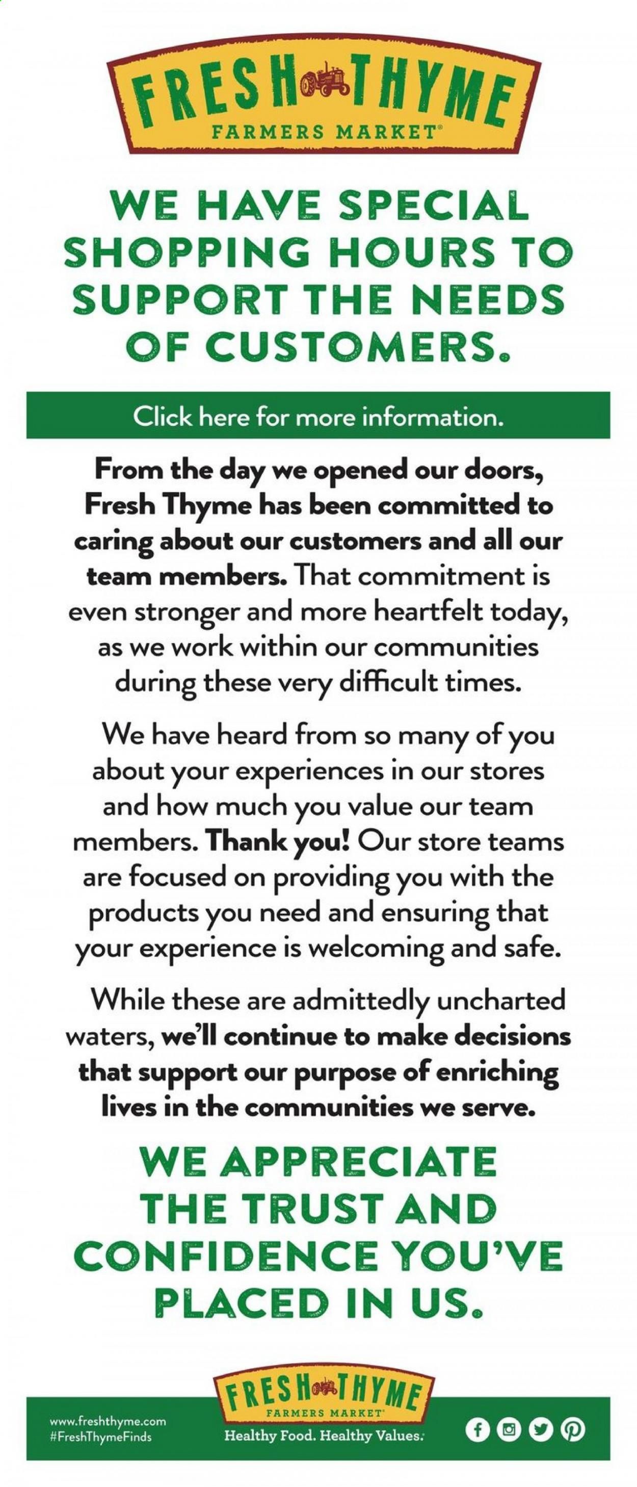 Fresh Thyme Weekly Ad & Flyer April 29 to May 5