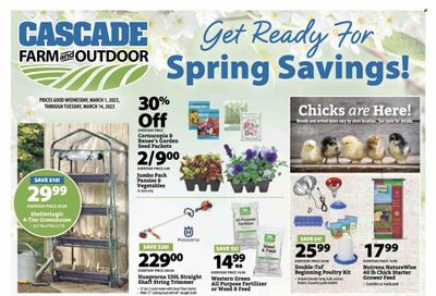 Cascade Farm And Outdoor (OR, WA) Weekly Ad Flyer Specials March 1 to March 14, 2023